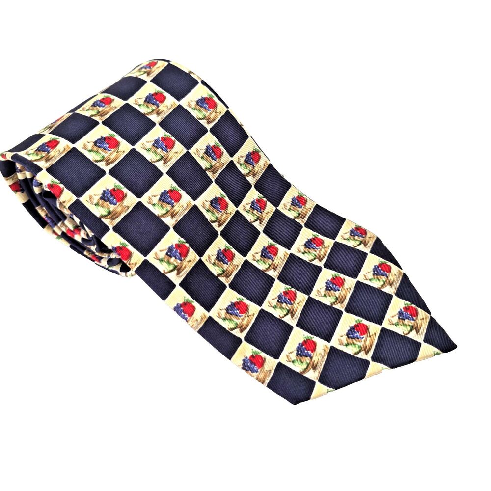 BURBERRY Tie 100% Silk Made in USA‎ Fruit Bowl - Blue - Burberry  Prorsum Tie